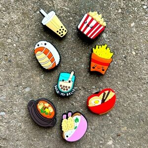 Cute Asian Food Croc Charms – 8-Piece Kawaii Snack Bundle